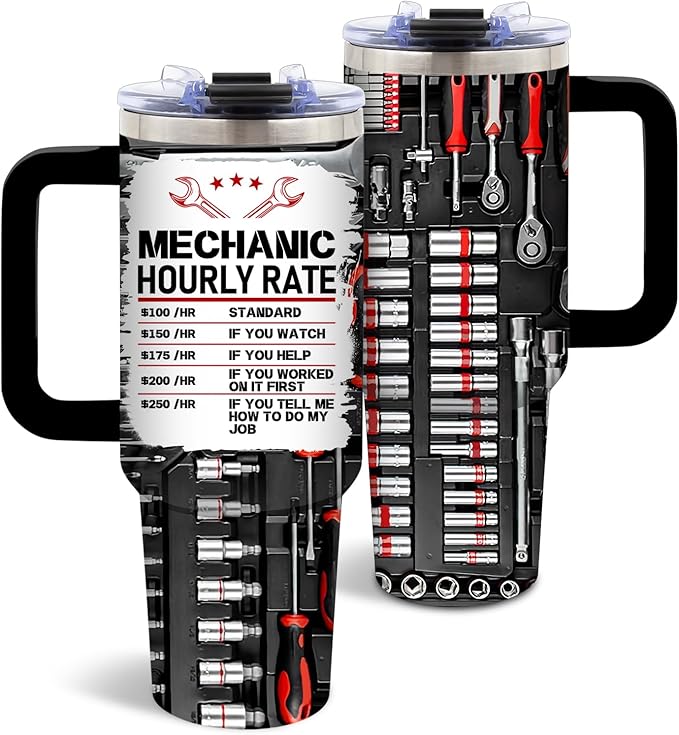 DUUV Mechanic Gifts, Mechanic Tumbler 40 Oz, Stainless Steel Insulated Mug, Christmas Thanksgiving Birthday Gifts for Mechanics Car Enthusiasts, Funny Coffee Travel Mug for Auto Repair Workers, 1PCS - Bloomnest