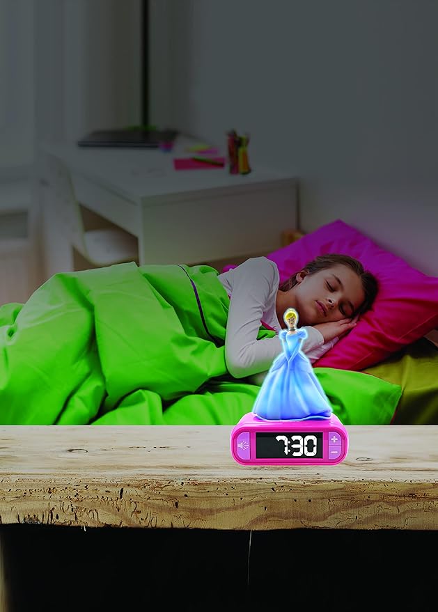 LEXiBOOK - Disney Princess Digital Alarm Clock for Kids with Night Light Snooze, Childrens Clock, Luminous Disney Princess, Pink Colour - RL800DP - Bloomnest