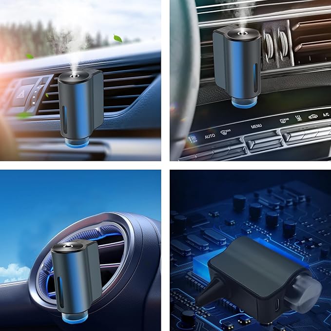 Smart Car Air Freshener Diffuser,Car Aroma Diffuser Air Freshener Spray Automatic with 6PCS Cologne Aromatherapy Oil - Bloomnest