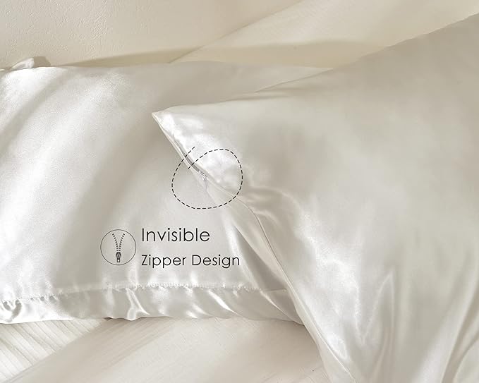 Yanibest Satin Pillowcase, King Size Pillow Cases Set of 2 - Silk Pillow Cases for Hair and Skin with Zipper, Silk Pillow Cases King for 20"x40", Exquisite Packaging for Women Men - Bloomnest