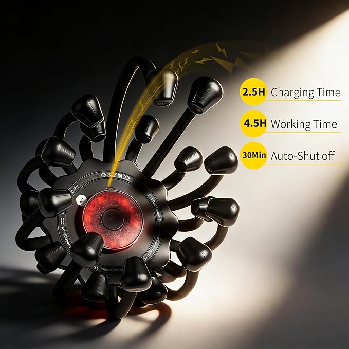 THOUSAND SUNNY Electric Octopus Head Massager for Scalp, 360 Scalp Stress Relax Massage Tool Hands Free with 20 Massage Nodes Bloomnest