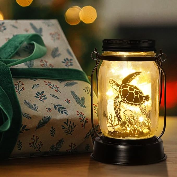 Sea Turtle Gifts for Women/Men Turtle Lovers Solar Lantern Mom Birthday, Mothers Day, Christmas Gifts, Solar Garden Decoration Outside for Yard, Patio,Backyard,Porch - Bloomnest