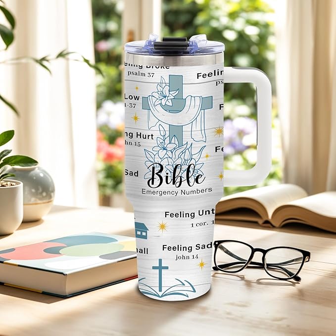 DUUV Christian Gifts for Women, Inspirational Religious Gifts for Mom, Christian Tumblers for Women 40 Oz, Faith Jesus God Bible Verse Gift for Birthday Christmas Thanksgiving, 1PCS - Bloomnest