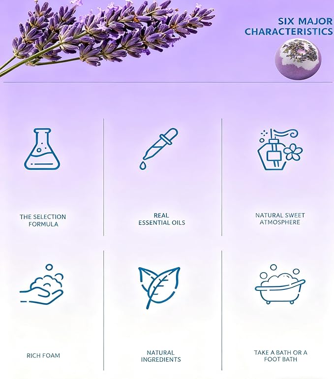 Natural Dried Flower Bath Bombs Gift Set - Lavender, Rose, Lemon,Aromatherapy, Wife or Girls Birthday Gift Ideas Gift Preferred - Bloomnest