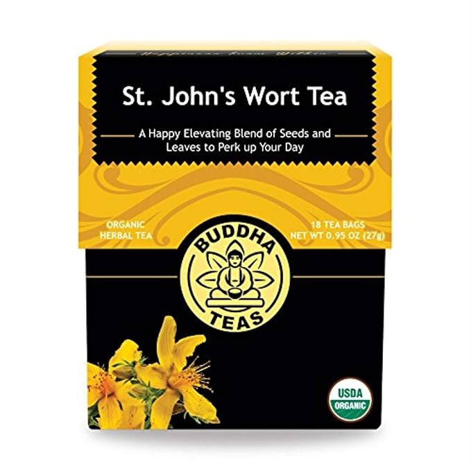 Buddha Teas Organic St. John's Wort Tea - Kosher, Caffeine-Free, GMO-Free - 18 Bleach-Free Tea Bags 1 - Bloomnest