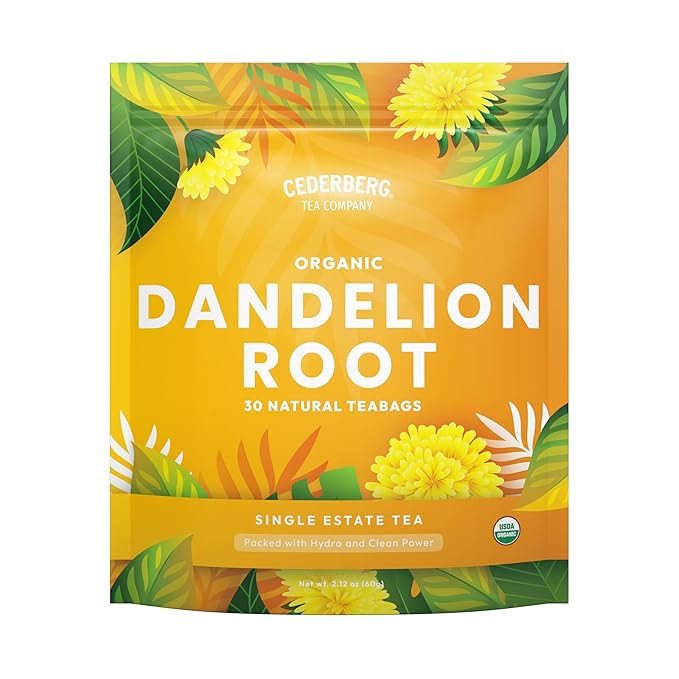 Cederberg Tea Company Organic Dandelion Root Tea — 30 Tea Bags | Organic Herbal Tea From Single Origin | Eco-Friendly Tea Bags | Non-GMO Caffeine Free Tea With Zero Sugar - Bloomnest