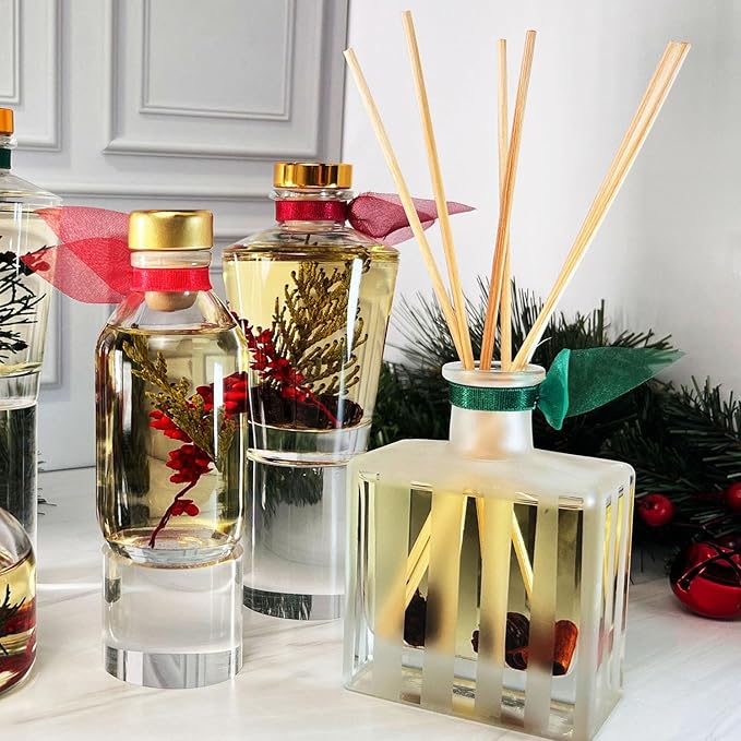 LOVSPA Reed Diffuser Set, Santal (Sandalwood) Scented Oil Diffuser with Sticks, Home Fragrance Accessories for Bathroom Shelf Decor, Aroma Diffusers for Home or Office Fall Decor, USA Made - Bloomnest