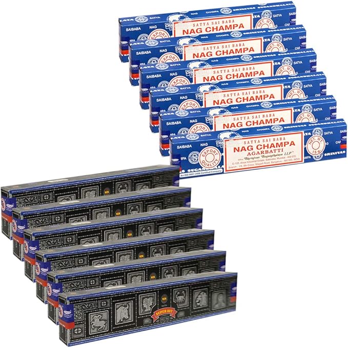 Nag Champa Incense Sticks and Super Hit Incense Sticks with Incense Holder Bundle for Home Fragrance and Spiritual Décor TRUMIRI