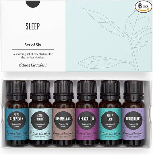 Edens Garden Sleep Essential Oils 6 Set – 100% Pure Therapeutic Grade & Undiluted Natural Aromatherapy Blends for Relaxation, Calm & Restful Nights – for Diffusers, Home & Bedroom, 10 ml/ 6 Pack - Bloomnest