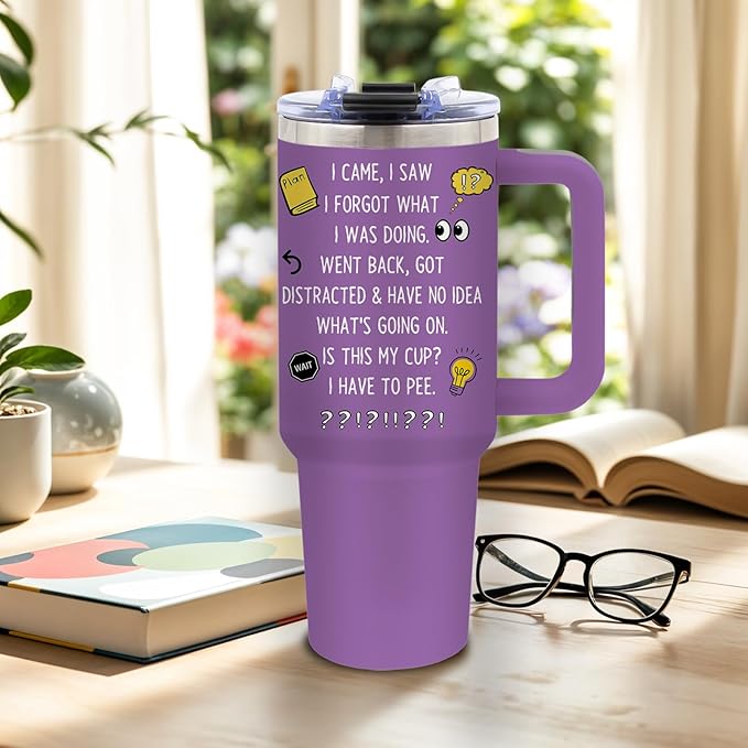 DUUV Birthday Gifts for Women Men, I Came I Saw I Forgot Tumbler 40 Oz, Gag Gifts for Grandma Grandpa Mom Dad Elderly Senior Citizen Old People, Gift for Retirement Birthday Christmas, 1PCS - Bloomnest