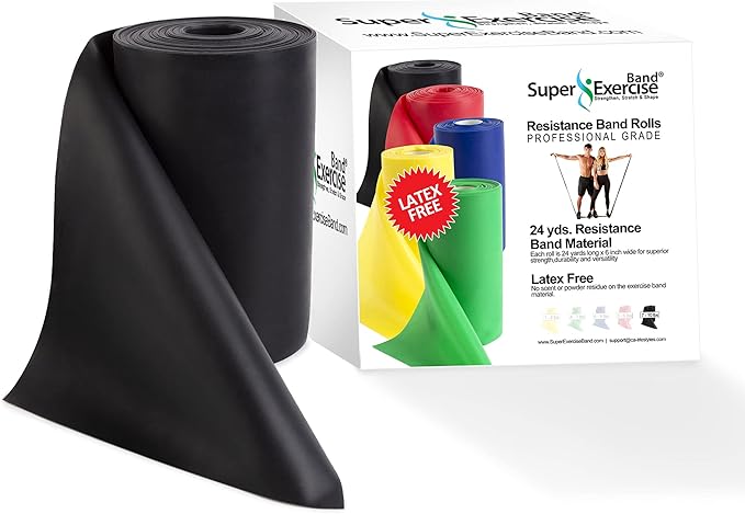 Resistance Band for Working Out - 8,16,24 Yard Resistance Bands Bulk Rolls - 10 Strengths in Light Medium and Heavy Exercise Bands - Latex Free Workout Bands Including iPhone App and e-Book - Bloomnest