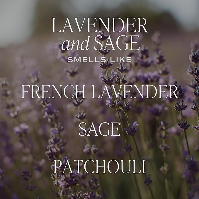 Sweet Water Decor Lavender and Sage Soy Candle - French Lavender, Sage, Patchouli Scented Spring Candles for Home - 9oz Clear Jar + Gold Lid, 40+ Hour Burn Time, Made in The USA - Bloomnest