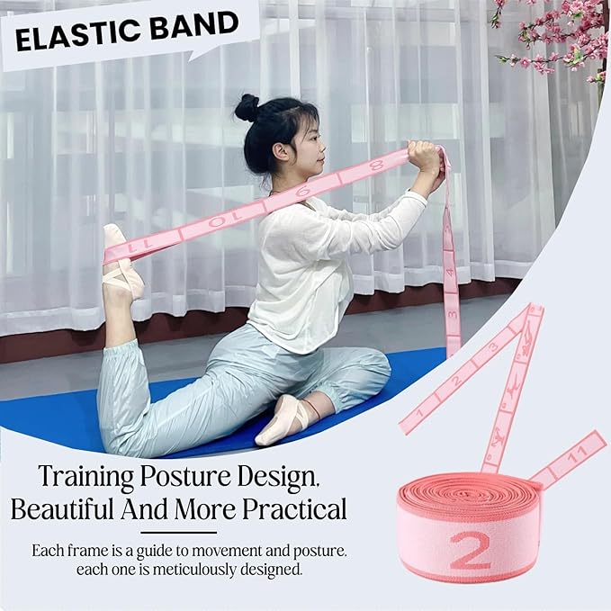 Multi-Loop Stretch Band - Yoga, Pilates, Ballet, and Physical Therapy Stretching Strap for Flexibility, Leg Stretching, and Exercise - Durable Stretching Equipment for Dance and Fitness - Bloomnest