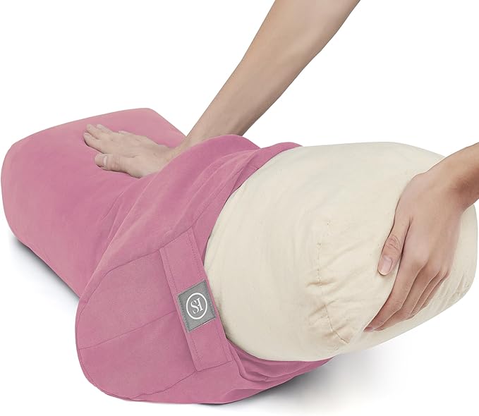 Meditation Cushion Bolster Pillow for Restorative Yoga – Supportive Cushion for Meditation, Pilates, and Relaxation – Filled with Buckwheat Hulls - Removable Cover - Bloomnest