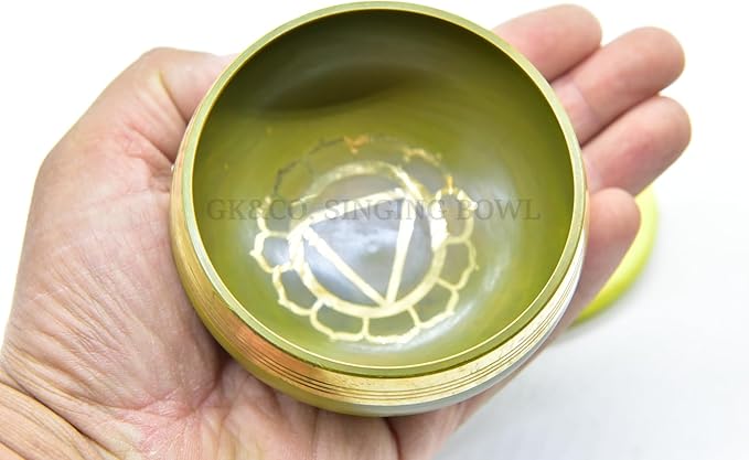 GK&CO. 3 Inch Yellow Color Chakra Tibetan singing bowls set, choose your favorite chakra bowl, improve your chakra meditation practice (Solar Plexus) - Bloomnest