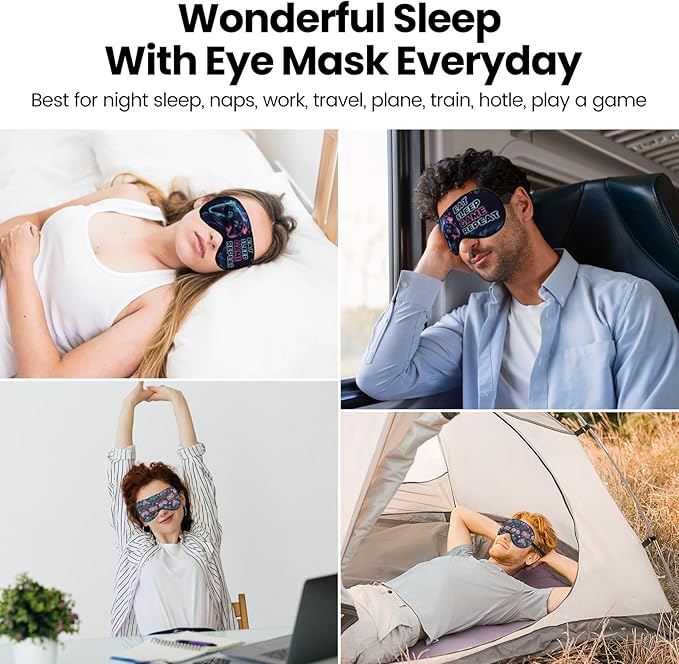2 Pcs Boys Sleep Eye Mask, Guys Blackout Sleeping Silk Mask for Kids Adult Children's Travel Eye Cover Blindfold for Game - Bloomnest