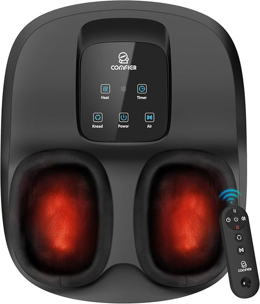 COMFIER Shiatsu Foot Massager with Heat,Kneading, Compression, Massage Machine for Plantar Fasciitis Neuropathy, Remote Control,Heated Foot Warmer, Gifts for Men,Women,Size 13 - Bloomnest