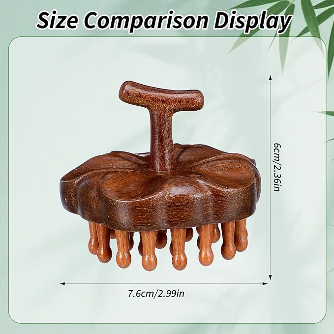 ElevateTech Wooden Scalp Massager Comb for Promote Hair Growth, Natural Wooden Hair Brush Portable Handheld Head Gua Sha Brush Round Anti-Static Head Massage Tool for Men Women Spa Bloomnest