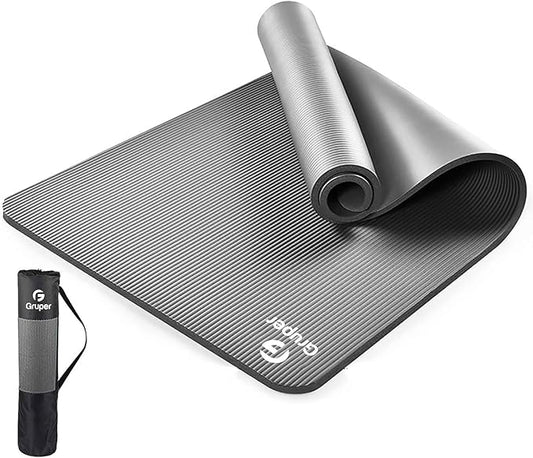 Yoga Mat Non Slip NBR Thick Yoga Mat, 72"L x 32"/24"W x 0.6"/0.4"TH (185cm x 80cm/61cm x 15mm/10mm), Anti-Tear Exercise Mat with Carrying Strap and Bag, Workout Mats for Yoga, Pilates, Floor Exercises - Bloomnest