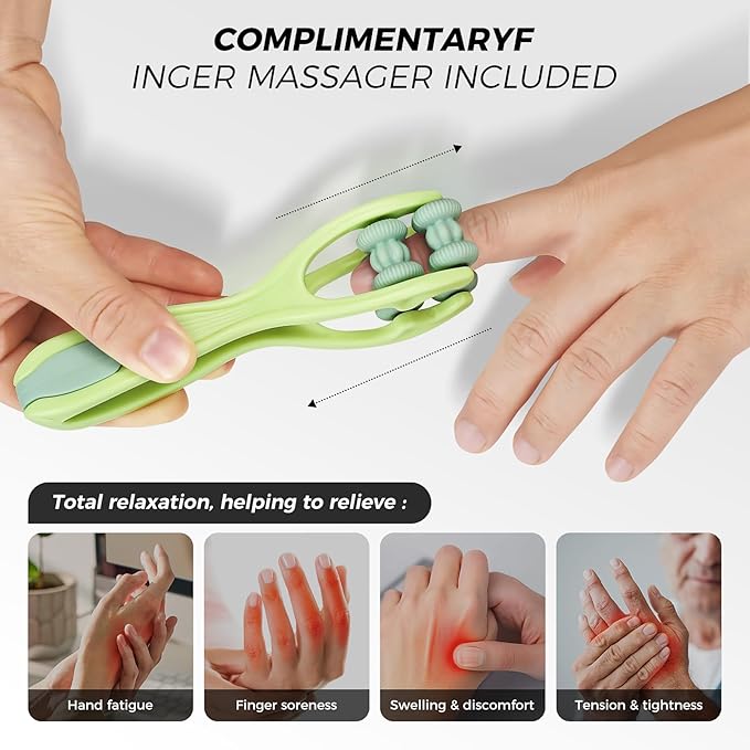 WUX Hand Massager with Heat Compression Relief, 3 Massage 4 Temperatures 5 Compression Models Therapy, Helps Soothe Hand Fatigue, Carpal Tunnel and Arthritis Discomfort, Ideal Gift for Women, Men - Bloomnest