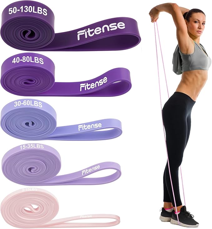 Pull Up Bands, Fitense Resistance Bands Set with Door Anchor, Stretching Assist Band, Portable Exercise, Muscle Training, Physical Therapy, Exercise Workout Bands for Working Out for Women - Bloomnest