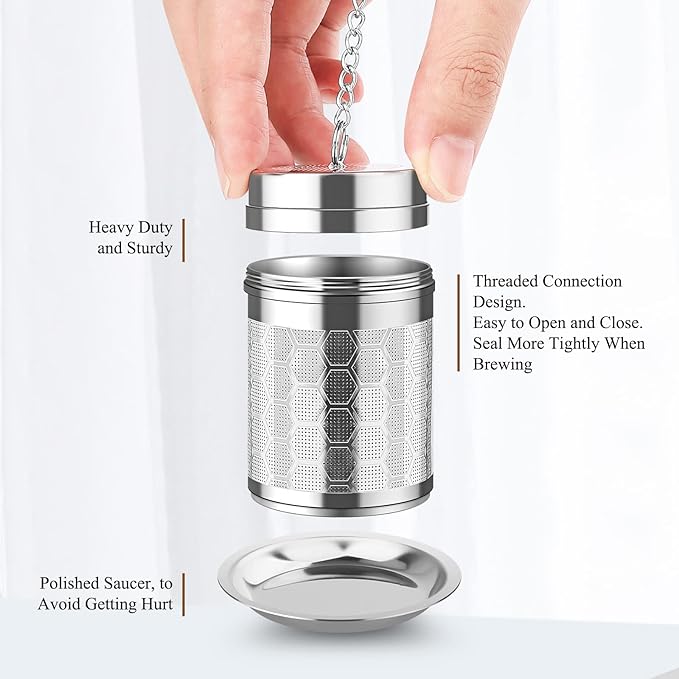 Tea Infusers for Loose Tea (1 Pack), 18/8 Stainless Steel Tea Strainer, Extra Fine Mesh Tea Diffuser for Brewing Tea, Spices & Seasoning - Bloomnest