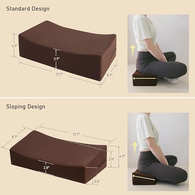 Meditation Cushion - Floor Pillow for Adults - Floor Seating & Meditation Pillow - Yoga Bolster with Washable Cover - High Density Responsive Bamboo Charcoal Foam for Sitting - Bloomnest