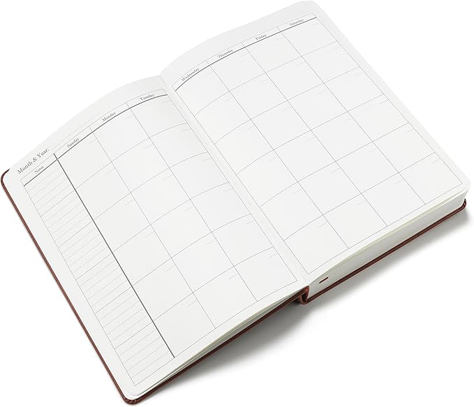 Wykeham's Executive 2026 Undated Daily Journal Planner – Customization Available (Brown, 8.5"×5.5" - Undated) - Bloomnest