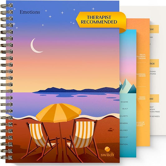 Switch Research Emotions Journal - Self Care Journal - Psychologist-Backed Manifestation Journal - Therapist Recommended Affirmation - Beautiful Self Care for Women - Size: A4 - Bloomnest