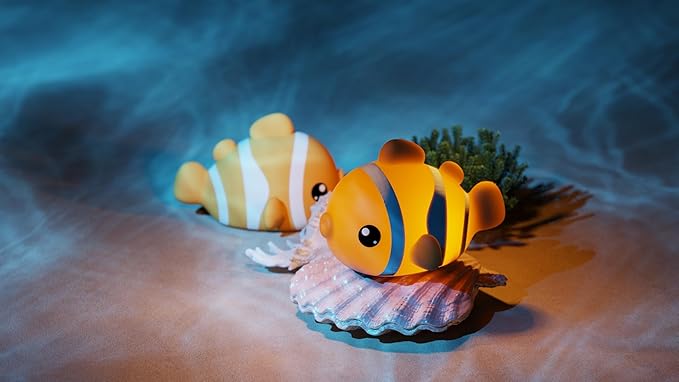 Clownfish Night Light for Kids Nursery - Adorable Ocean-Themed Silicone Baby Light with 3-Level Dimmable LED, Portable Toddler Sleep Lamp for Bedroom, Kids Room, Baby Shower & Birthday Gift - Bloomnest