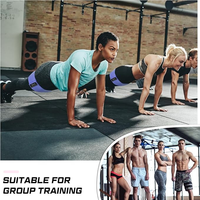 12 Pcs Fabric Resistance Bands for Working Out Booty Workout Stretch Exercise Bands Non Slip for Legs Squat Resistance Loop for Women Men Starter Butt Hip Thigh Fitness - Bloomnest