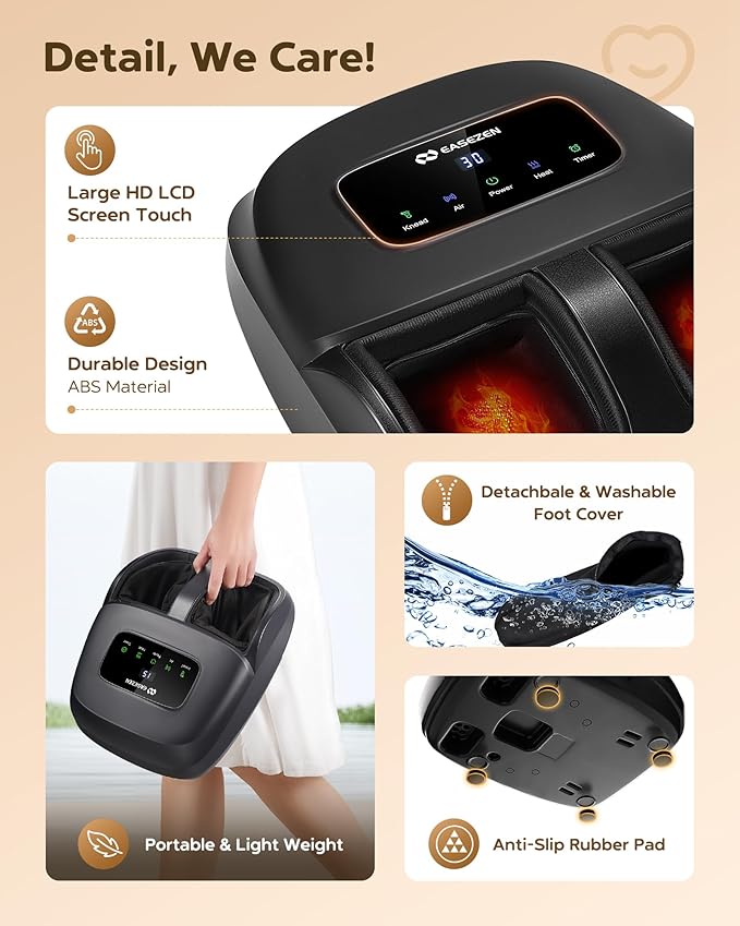 Foot Massager Machine with Heat, Shiatsu Foot Massager with Wireless Control, 2026 Upgraded Deep Kneading, for Plantar Fasciitis, Neuropathy, Birthday Gifts for Women Mom Men Dad, Up to Foot Size 14 - Bloomnest