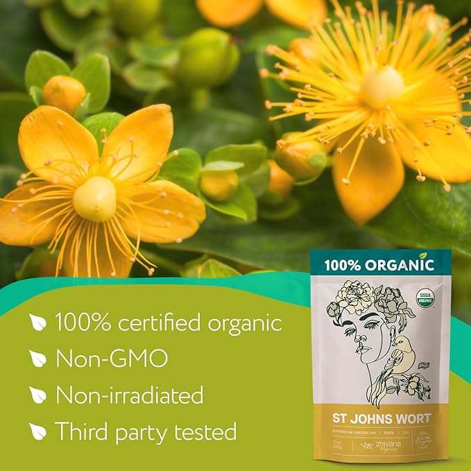 Super Value Pack 5 LB - Organic St Johns Wort Herb - Saint Johns Wart Plant - Yerba de San Juan Organica - Hypericum Perforatum - Bloomnest