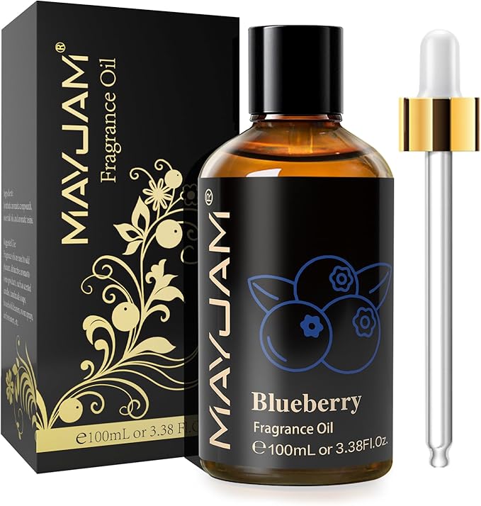 MAYJAM 100ML/3.38FL.OZ Blueberry Fragrance Oils with Glass Dropper, Essential Oils for Diffusers for Home, Long Lasting Scented Oils for Diffusers Soap Candle Making - Bloomnest
