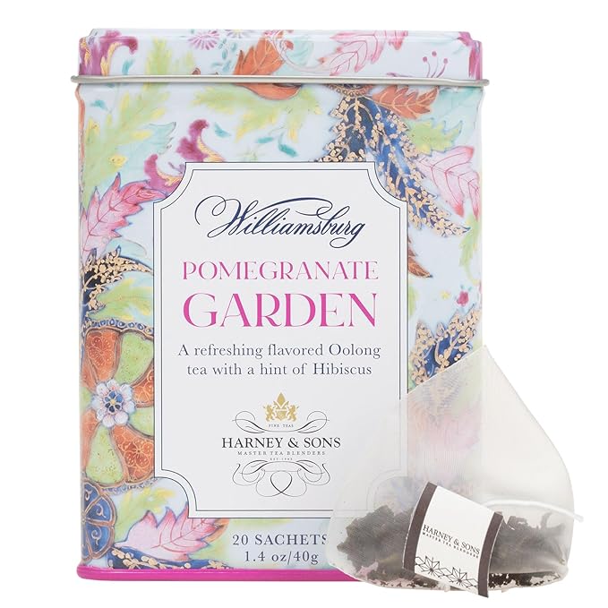 Harney & Sons Pomegranate Garden Tea 20 sachets | Flavored Oolong with hint of Hibiscus - Bloomnest