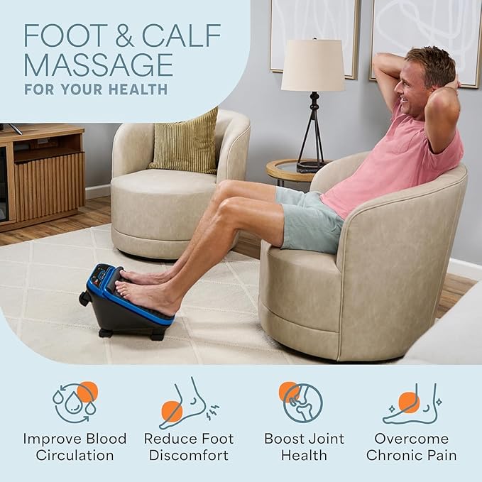 LifePro Foot Massager for Neuropathy - Relaxing Calf and Foot Therapy with Heat Option for Maximum Soothing Relief - Massager for Blood Circulation and Revitalization - Bloomnest