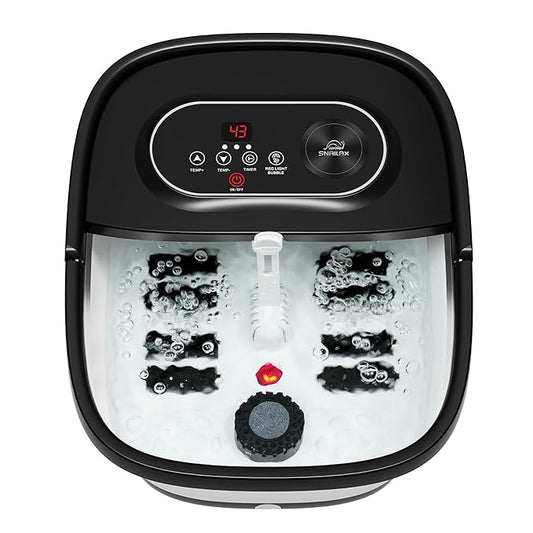 Snailax Foot Spa with Heat, Foot Bath, Collapsible Foot Spa Bath Massager with 8 Massage Rollers, Temperature Control, Bubbles, Pumice Stone, Foot Soaking Tub - Bloomnest