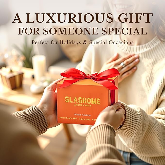 Pumpkin Spice Fall Candle, Large 3 Wick 12oz Luxury Candle, Elegant Autumn Gift for Women & Men, 60+ Hour Burn Time & Non-Toxic, Cozy Fall & Halloween Home Decor - Bloomnest
