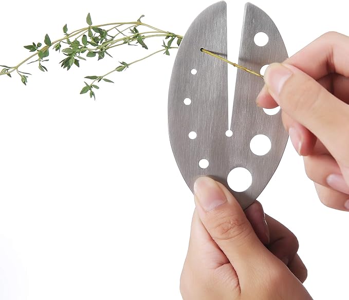 Herb Stripper Tool, Stainless Steel Herb Leaf Zipper for Kale, Chard, Collard Greens, Rosemary and Thyme - Bloomnest