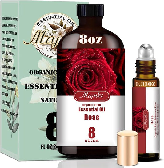 Rose Fragrance Oil-Sandalwood Essential Oil 8.33oz (250ml)-100% Pure Natural Scent for Diffusers, Candles, Soap Making & Aromatherapy-Relaxing Home & Gift Essential Oil for Bath, Massage - Bloomnest