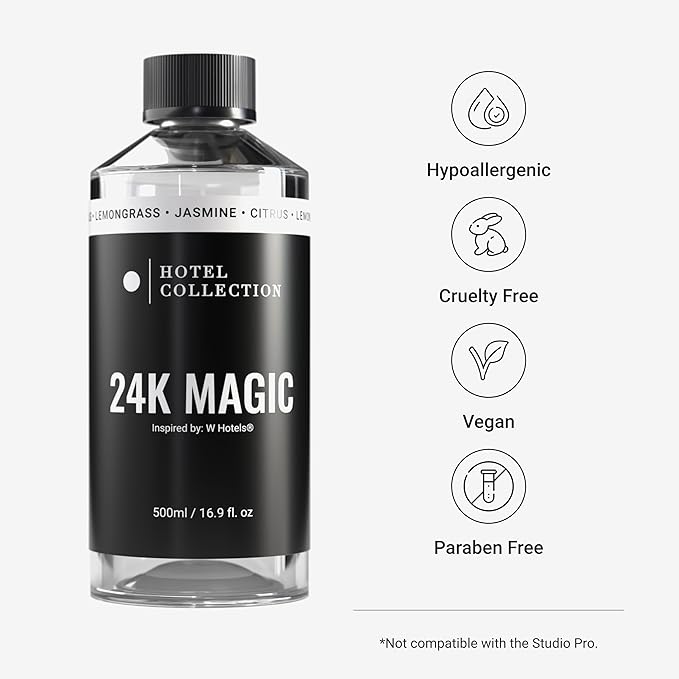 Hotel Collection Diffuser Oil - 24K Magic - Aromatherapy Essential Fragrance Oil - Citrus, Lemongrass, and Jasmine - 500mL 16.9 Fl oz - Bloomnest