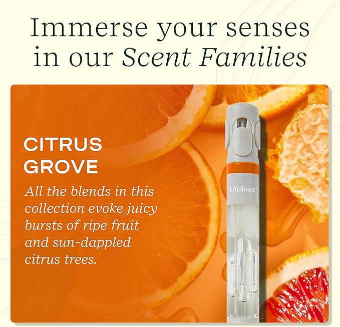 Lifelines Pen Diffuser, Citrus Grove - 1mm Black Ballpoint Pen with Scented Essential Oil Blends – Aromatherapy Diffuser & Sensory Immersion Diffuse Aroma As You Write - Bloomnest