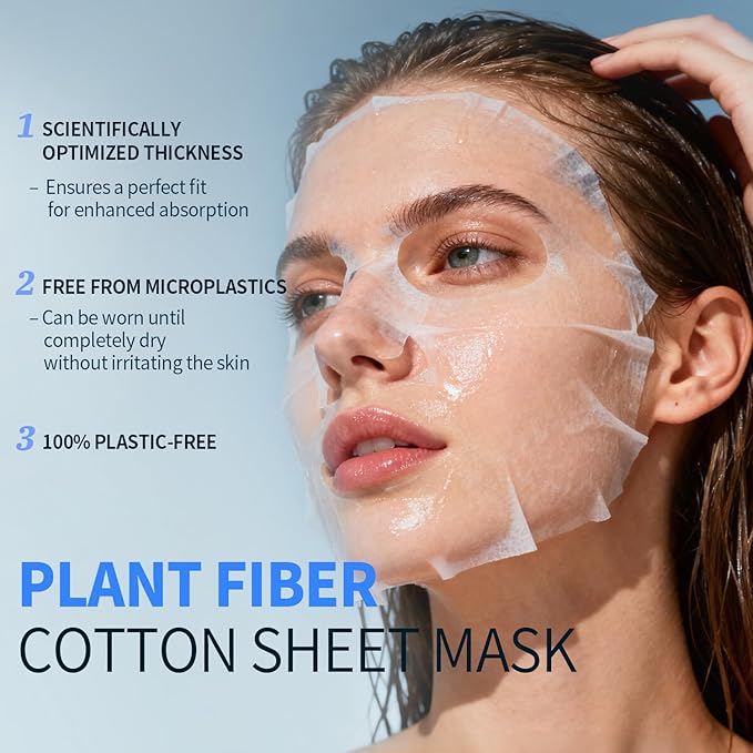 Brightening Hydrating Face Mask (10 PCS), Glowing & Moisturizing Sheet Mask with Niacinamide, Rosa Water and Arbutin, Rose Face Mask For All skin types, Added Fragrance Free - Bloomnest
