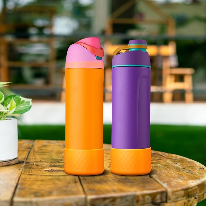 2PCS Silicone Water Bottle Boot for Owala 24oz 32oz 40oz, Anti-Slip Protective Sleeve Bottom Bumper Protector for FreeSip, Twist, and Flip Stainless Steel Water Bottles Alwenid