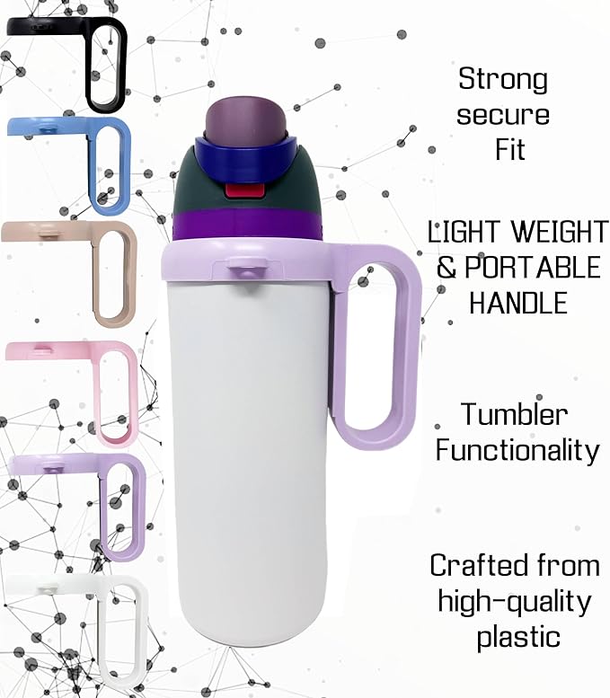 Bottle Handle for Owala FreeSip 24oz 32oz 40oz – Strong Plastic Water Bottle Holder, Durable Easy Carry Accessory for Running, Jogging, Gym, Hiking, and Drinking While Driving & More OneMissionX