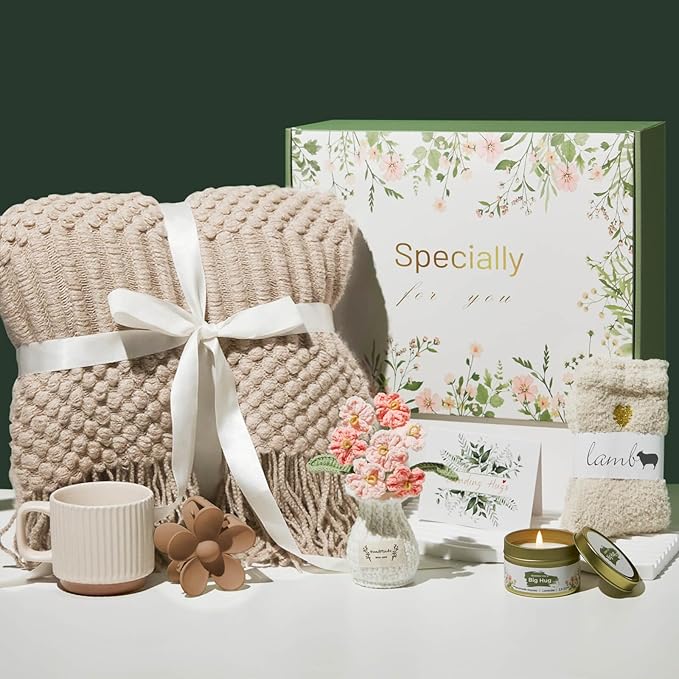 Valentines Day Gifts for Her Wife Mom Friend Sister Girlfriend, Self Care Birthday Gifts for Women Get Well Soon Care Package, Sympathy Gift Set After Surgery Thinking of You Inspirational Basket - Bloomnest