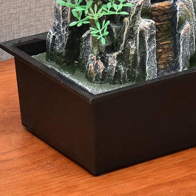 Tabletop Fountain House Decor Waterfall Fountain with Color-Changing LED Light for Office, Living Room, or Bedroom,Relaxing Indoor Tabletop Water Fountain(2816) - Bloomnest