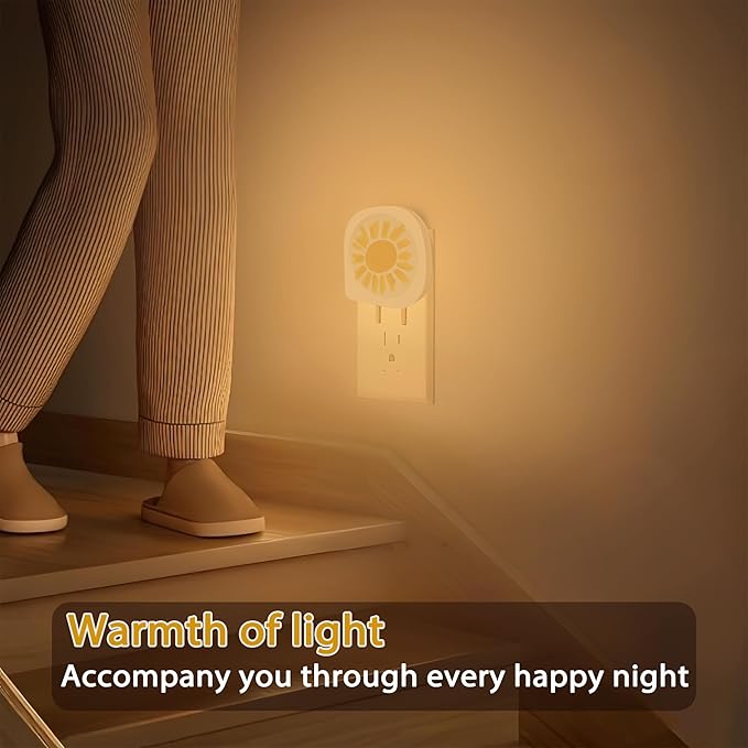 Vintage Sun Night Light Plug into Wall 0.5W LED Lights Auto on/Off for Family Friends Holiday Gifts & Home Decor - Bloomnest