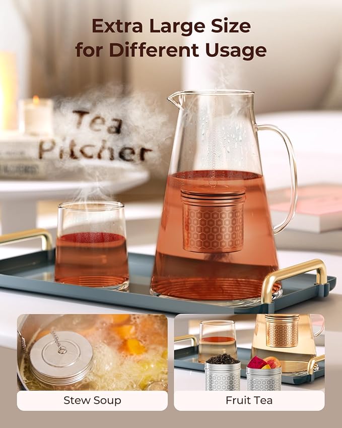Reinmoson Extra Large Tea Infuser for Loose Tea & Spice Infuser for Cooking, Extra Fine Mesh Tea Strainers, 304 Stainless Steel Steeper for Black Tea, Rooibos, etc - Bloomnest