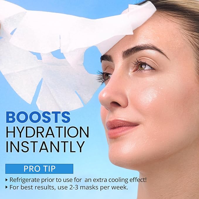 Ebanel 40 Pack Collagen Face Mask with Hyaluronic Acid, Vitamin C, Peptide, Aloe, Instant Brightening Hydrating Face Masks Skincare Korean Sheet Mask, Skin Firming, Lifting Anti Aging Facial Masks - Bloomnest